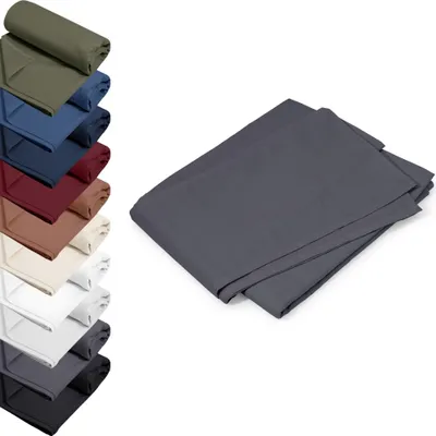 Produktbild von DOPPELPACK Bettlaken ohne Gummizug 240x290 cm Haustücher 100% RENFORCE Baumwolle Betttücher Tischdecken, Farbe: Grau