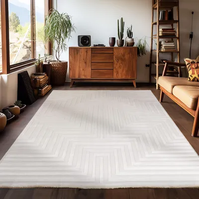 Produktbild von Carpetsale24 Boho Teppich Wohnzimmer Modern Skandinavische Stil Einfarbig Design Uni Teppich Schlafzimmer, Grösse: 120x170 cm