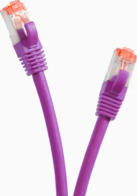 Produktbild von TPFNet 0,25m Cat.6 Patchkabel / Netzwerkkabel S/FTP 1000Mbit, violett