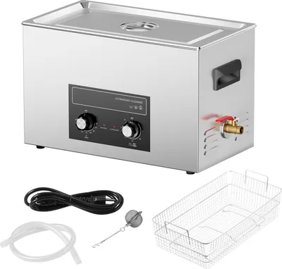 Image de SucceBuy Nettoyeur à ultrasons 30L, machine à cavitation sonique digitale 360 W avec chauffage, minuterie et panier pour outils de laboratoire, pièces métalliques, carburateurs, pièces automobiles