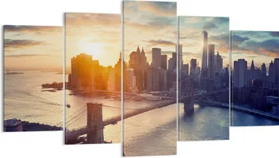 Produktbild von Bild auf Leinwand - Leinwandbild - New York Stadt - 160x85cm - Wand Bild - Wanddeko - Wandbilder - Leinwanddruck - Bilder - Kunstdruck - Wanddekoration - Leinwand bilder - Wandkunst - EA160x85-3733