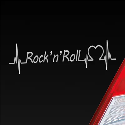 Produktbild von Auto Aufkleber Rock 'n' Roll Puls Herzschlag 20x5,5 cm Silber Sticker Heckscheibenaufkleber
