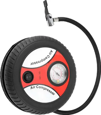 Obrázok produktu pre Avizar, 12 V mini vzduchová pumpa 20 W s analógovým manometrom pre bicykle, čierna