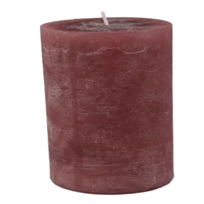 Produktbild von Stumpenkerze bordeaux durchgefärbte Kerze aus Paraffin Höhe 8cm