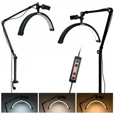 Produktbild von Wimpernlampe Moon LED schattenfrei für Wimpernverlängerung mit Tischklemme schwarz