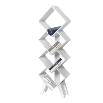 Produktbild von Holz Bücherregal mit 4 Fächer Freistehend für Kinderzimmer 40*19*120cm Weiß