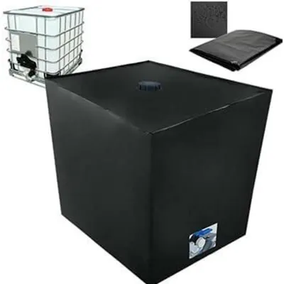 Produktbild von IBC Tank Abdeckung 1000L Regentonne Wassertank UV-Schutzplane Schwarz 120x100x116cm