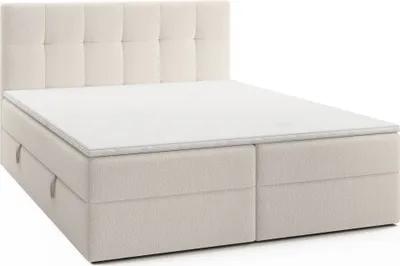 Produktbild von FEDVE Boxspringbett Oreno Royal Doppelbett Bettkästen Topper Matratze 140x200 cm Creme (Anthology 01)