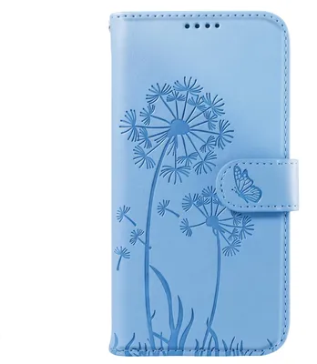 Zdjęcie produktu dla Etui ochronne typu "klapka" do telefonu Samsung Galaxy S26, wzór: portfel, motyw: kwiaty i motyle, kolor: jasnoniebieski