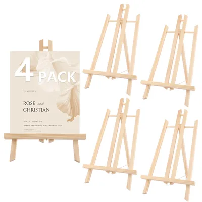 Holzstaffelei 40 cm, 4 Stück, klappbar, höhenverstellbar