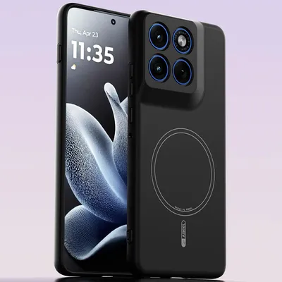 Obrázek produktu pro Magnetické pouzdro pro Motorola Edge 70, kompatibilní s MagSafe, tekutý silikon, nárazuvzdorné a odolné proti poškrábání Černá