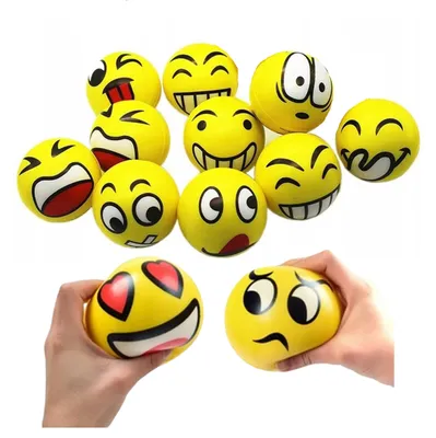 Produktbild von Anti-Stress-Ball Emoji Knetball, 12 Stück
