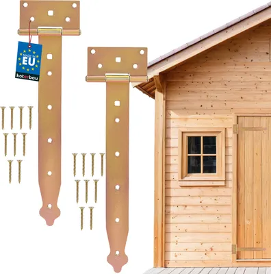 Immagine prodotto di KOTARBAU® Cerniere per Porte Cerniere Per Cancello In Legno Acciaio Zincato 300mm Dorato Cardini per Cancello