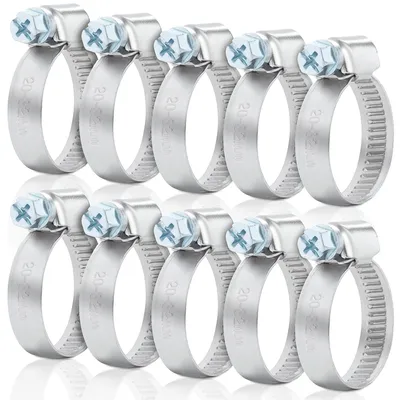 Produktbild von Villkin Schlauchschellen-Set 20-32mm – 10er Set | Edelstahl & Korrosionsbeständig | Vielseitig für Pool, Teich, Auto & Garten
