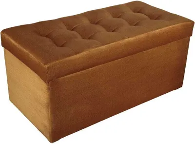Obrázok produktu pre mg dizajnová čalúnená stolička, 45x90 cm, farba zlatá - mäkký sedák, skladacia s úložným priestorom (105 l) vydrží zaťaženie do 100 kg