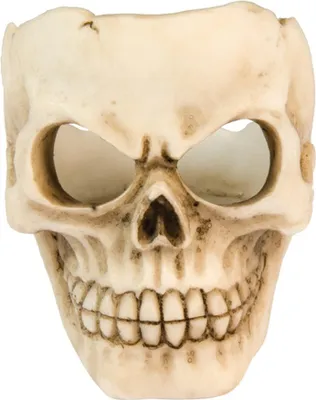 Image de Bougeoir avec tête de mort souriante, hauteur 6 cm - taille unique