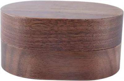Imagen del producto de Caja de madera para anillos, estilo vintage, para 2 anillos, pequeña caja para anillos para la boda