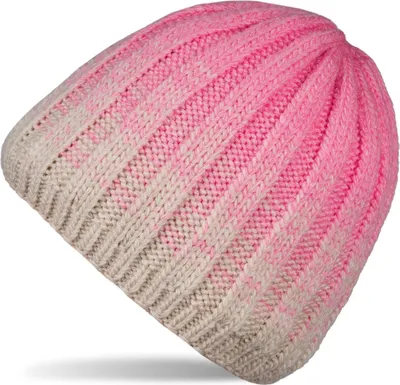 Produktbild von styleBREAKER Uni Strickmütze mit Farbverlauf und Rippstrickmuster, Thermo-Fleece Innenfutter, Winter Mütze 04024196
