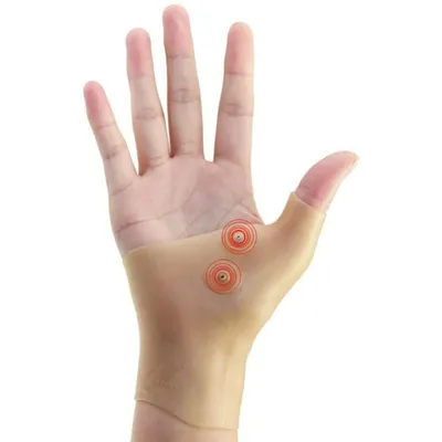 Produktbild von 1pcs Daumenbandage, Daumenstütze, Handbandage, Daumenschutz, aus weich Silikon Gel, Hautfarbe