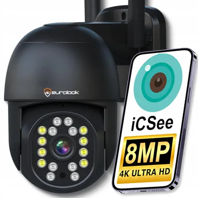 Produktbild von Eurolook K-7 Außen-WLAN-Kamera 8MP UHD 4K PTZ Schwarz
