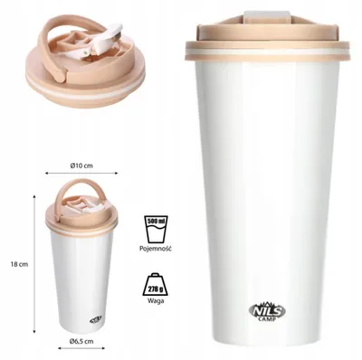 Produktbild von Nils Camp NCB18 Thermobecher, robust, doppelwandig, 500 ml