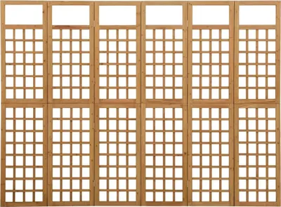 Produktbild von vidaXL Spalier/Paravent 6-teilig Massivholz Tanne 242,5x180 cm