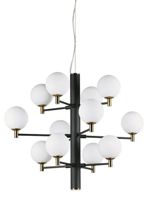 Image de Ideal Lux Suspension Copernico 12-flg. noir 197319