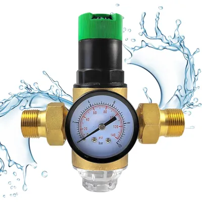 Wasser-Druckregler DN32 Messing mit Filter und Manometer