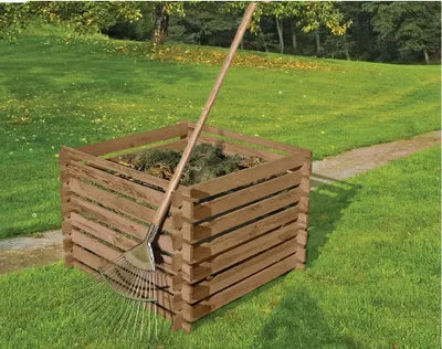 Produktbild von Kompostbehälter Komposter Holzkomposter Holz 90 cm x 90 cm x 70 cm Neu Modern