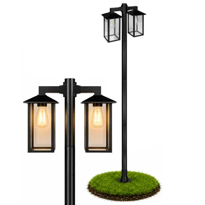 Produktbild von MasterLED Mastleuchte Hermes 2 x E27 IP54 220cm Schwarz für Garten