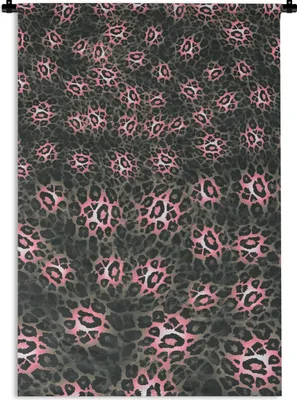 Produktbild von MuchoWow® Wandteppich Wandbehang Pantherdruck - Pastell - Muster 90x135 cm Tapisserie Dekoration Wandtuch - Baumwolle - Wandskulptur