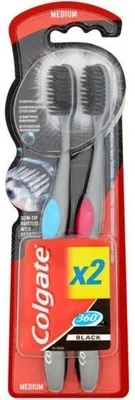 Obrázok produktu pre COLGATE ierna zubn kefka 360  stredn vekos 1 + 1
