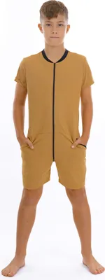 Produktbild von Latzhose für Jungen Pyjama kurz Sand