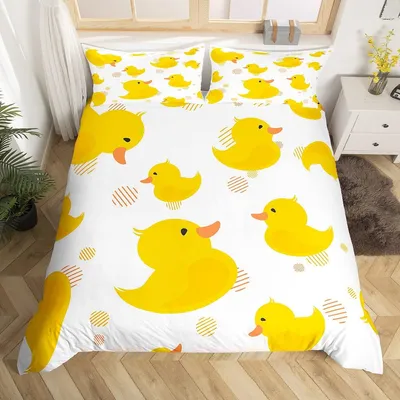 Ente Bettbezug Set Doppelbett 200x200 cm 2 Kissen 51x75 cm