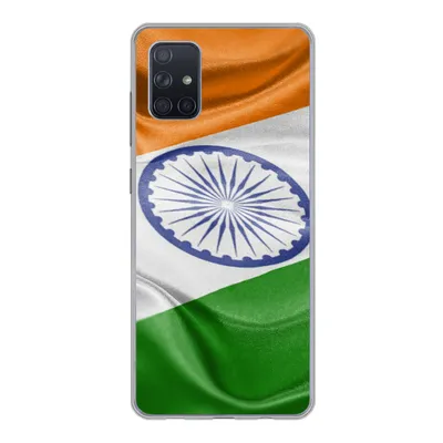 Produktbild von MuchoWow® Handyhülle Schutzhülle Hülle für Samsung Galaxy A71 Nahaufnahme der Flagge von Indien Silikon Softcase Handy Hülle - Kartenbesitzer