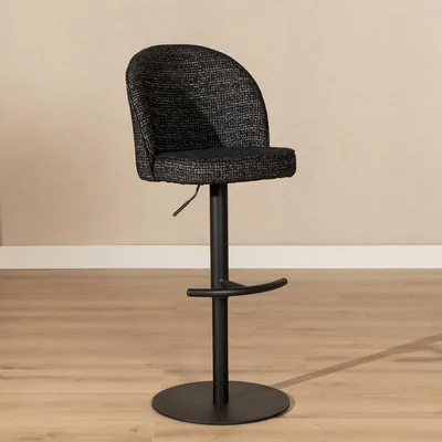 Produktbild von Bronx71 Barhocker Odin Stoff meliert schwarz 63-83 cm