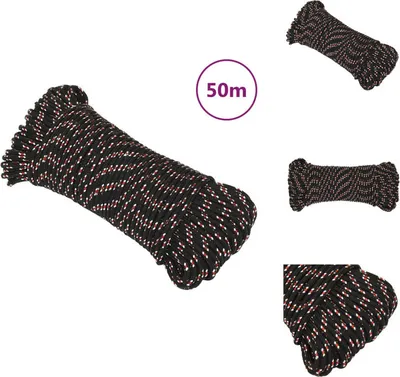 Produktbild von vidaXL Bootsseil Schwarz 5 mm 50 m Polypropylen -  Seile