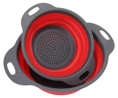 Faltbares Sieb-Set, 2-teilig, Silikon, für Pasta & Gemüse