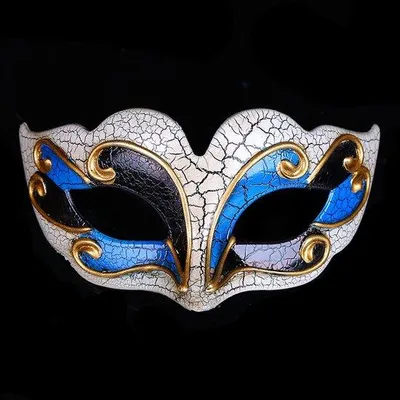 Produktbild von Partyhälfte-Maske, blauw, 1 Stück