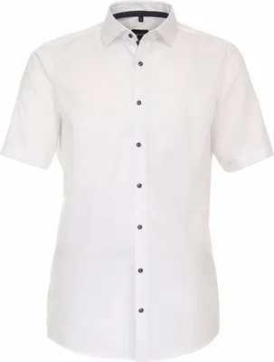 Produktbild von VENTI Herren Businesshemd Kurzarm Kent Modern-Fit Weiß Struktur 41