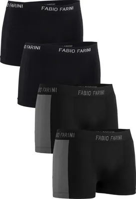 Produktbild von Fabio Farini - 4 Stück Herren Unterhosen - Männer Retroshorts aus weicher Microfaser im sportlichen Look mit Logoschriftzug