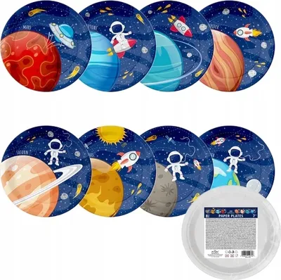 Produktbild von Talerzyki na imprezę Urodzinową kosmos 7cali 8szt Jednorazowe