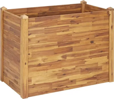 Image de Lit surélevé de jardin 110 x 60 x 84 cm en bois massif d'acacia