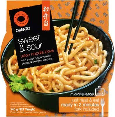 Produktbild von Obento Udon Nudeln Bowl Sweet & Sour 240g