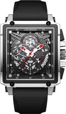 Produktbild von Uhr LIGE PE-35193 - Elegante Herrenuhr in Schwarz/Silber KP35193