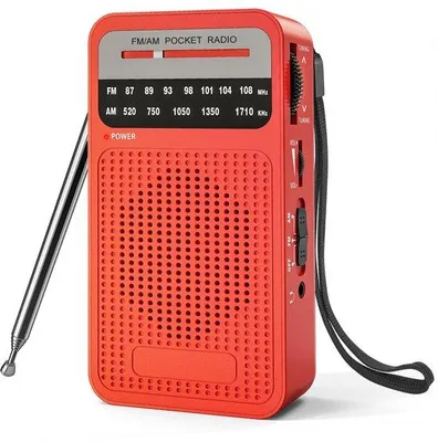 Imagen del producto de Azomor®: Radio de bolsillo FM/AM portátil, compacto, con excelente recepción y sonido estéreo