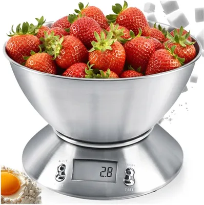 Zdjęcie produktu dla Orion | Waga KUCHENNA elektroniczna spożywcza z miską minutnik termometr 5 kg 2,2L