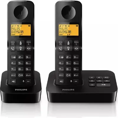 Obrázek produktu pro Philips D2652B/01 Duální telefon pro pevnou linku se záznamníkem a 1,6palcovým displejem černý