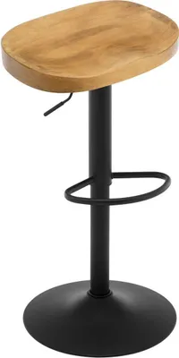 Produktbild von WOLTU 1 x Barhocker, mit Sattelsitz Fußstütze, aus Massivholz Metall, Holzoptik