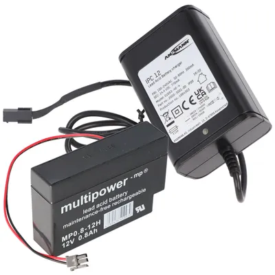 Produktbild von Nabíječka včetně 1 baterie vhodná pro Multipower olověnou baterii MP0,8-12H doma i doma